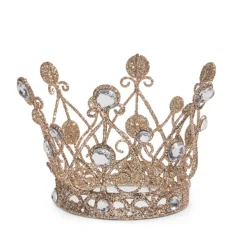 Raz 6.5" Or 7.5" Jeweled Antique Crown With Gold Glitter Christmas Decoration