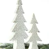 Raz 16.25" Or 22" Large Green And White Distressed Embossed Christmas Tree Decoration