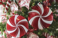 Raz 10" Or 12" Large Peppermint Christmas Ornament