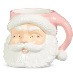 Raz 7.5" Or 8" Large Pink Santa Christmas Container Mug