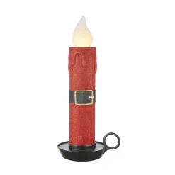 Raz 17.5" Or 22.5" Large Red Glittered Santa Belt Battery Operated Candle Christmas Decoration