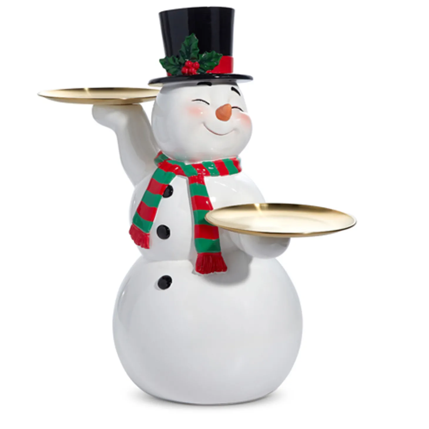 Raz 16" Or 25" Large Retro Snowman Cake Plate Christmas Decoration