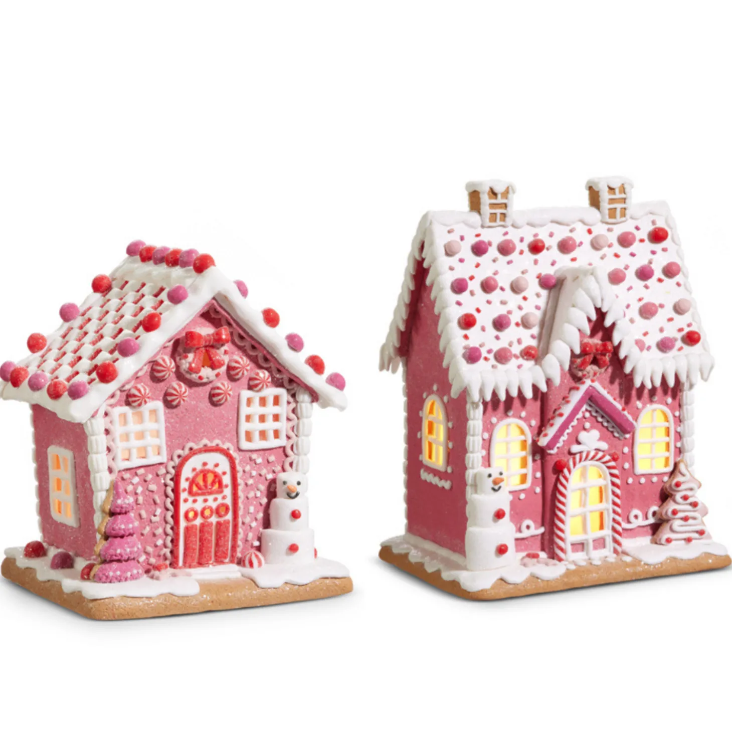 Raz 8.5" Or 11.5" Lighted Pink Gingerbread House