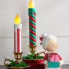 Raz 14.5" Or 17.5" Multicolor Lighted Striped Christmas Candles Decoration