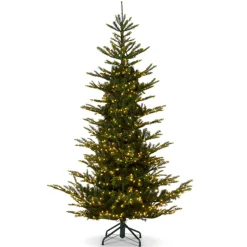 Raz 7.5' Or 9' O Tannenbaum Norwegian Spruce Real Feel Christmas Tree With Brilliant LED Lights