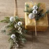 Raz 16" Or 27" Pine And Berry With Silver Ball Ornament Christmas Tree Spray