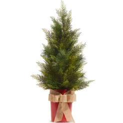 Raz 27" Or 35" Potted Half Wall Hanging Christmas Tree