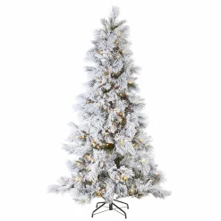 Raz 7.5' Or 9' Pre Lit Flocked Pine Christmas Tree