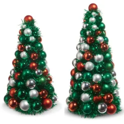 Raz 13" Or 15.5" Red And Green Ball Ornament Tree Christmas Decoration