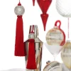 Raz 8" Or 10" Red Tassel And Jeweled Ball Christmas Ornament