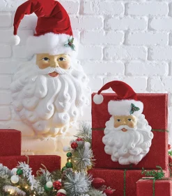 Raz 12" Or 21" Santa Face Wall Art Christmas Decoration