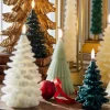 Raz 5.5" Or 7" Uyuni Pine Green Tree Round Battery Operated Candle With Lighted Flickering Wick