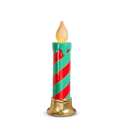 Raz 29" Or 38"Large Red And Green Striped Lighted Candle Christmas Decoration