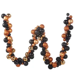 Raz 6' Orange And Black Halloween Ball Garland G4032008