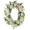 Raz 26" Oval White Rose And Hydrangea Spring Wreath W4202083