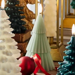 Raz 6" Pale Green Christmas Tree Battery Operated Candle Lighted Flickering Flame 4432917