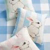 Raz 16.5" Pastel Striped Bunny Easter Pillow 3909715