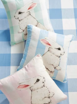 Raz 16.5" Pastel Striped Bunny Easter Pillow 3909715