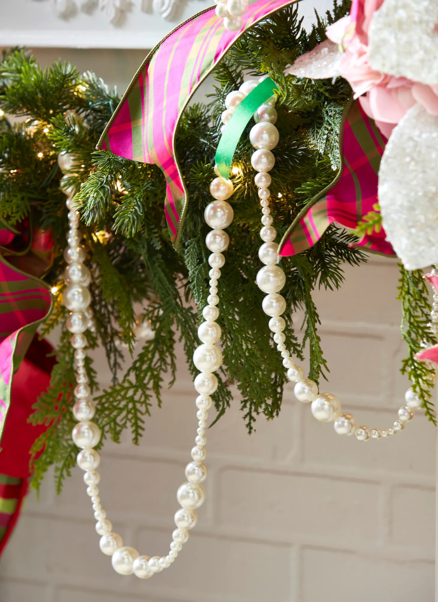 Raz 6' Pearl Christmas Tree Garland G4320040