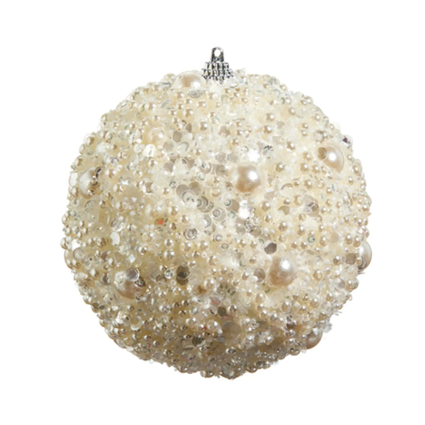 Raz 4.75" Pearl Embellished Ball Christmas Ornament 4406634