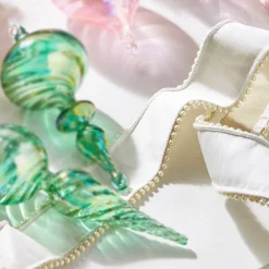 Raz 2.5" Pearl Trim Ivory Wired Christmas Ribbon R4327718