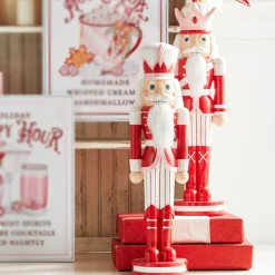 Raz 23.75" Peppermint Red And Pink Nutcracker Christmas Decoration 4301601