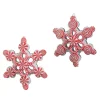 Raz 5" Peppermint Snowflake Christmas Ornament Set Of 2 4415556