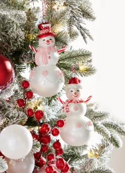 Raz 6.25" Peppermint Snowman Glass Christmas Ornament 4352876