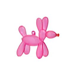 Raz 3.5" Pink Balloon Dog Glass Christmas Ornament 4452886