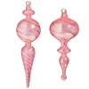 Raz 10" Pink Finial Glass Christmas Ornament 4324514