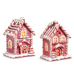 Raz 9" Pink Gingerbread House Christmas Decoration 4416330