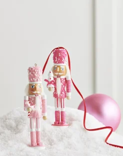 Raz 6" Pink Nutcracker Christmas Ornament Set Of 2 4422937