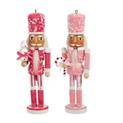 Raz 6" Pink Nutcracker Christmas Ornament Set Of 2 4422937