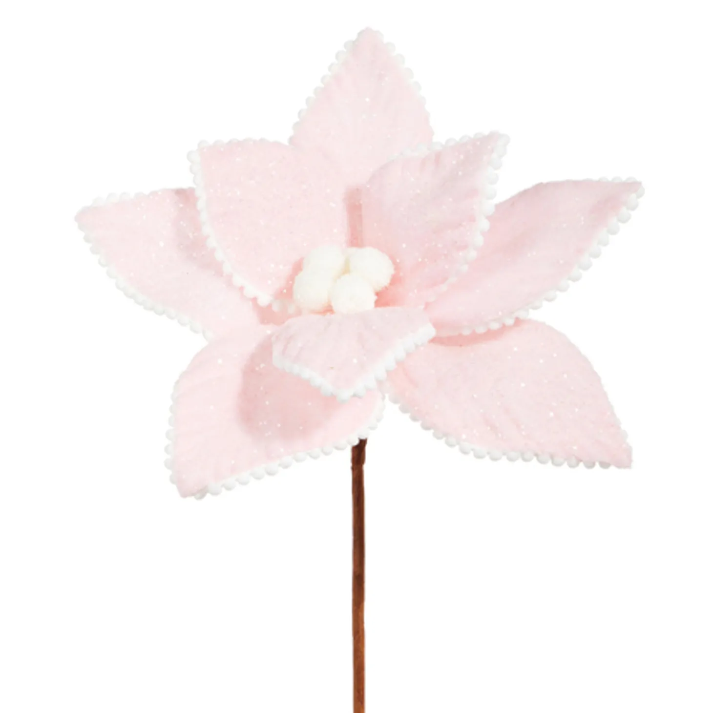Raz 13" Pink Poinsettia Christmas Pick F4306675