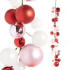 Raz 4' Pink, Red, And White Ball Garland G4332700