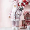 Raz 18" Pink Santa With Bag Christmas Figure 4315540
