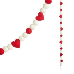 Raz 6' Pom And Heart Felt Christmas Tree Garland G4371776