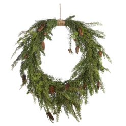 Raz 30" Real Feel Oval Cedar And Pinecone Christmas Wreath W4011591