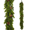 Raz 5.5' Real Feel Pine And Mini Pinecone Christmas Garland G4441751