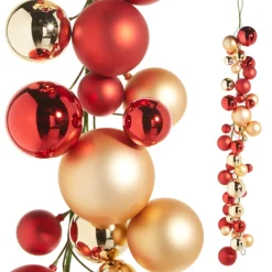 Raz 4' Red And Gold Ball Garland G4332702