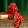 Raz 4" Red And Gold Patterned Wired Christmas Ribbon R4327721