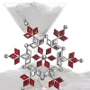 Raz 6.5" Red And Silver Crystals Jeweled Snowflake Christmas Ornament 4313513