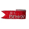 Raz 4" Red And Silver Let It Snow Wired Christmas Ribbon R4127755