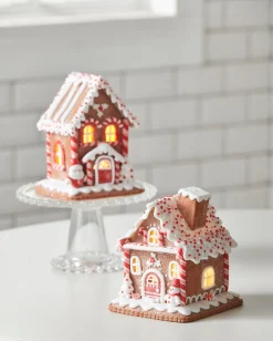 Raz 7" Red And White Peppermint Gingerbread House Christmas Decoration 4416280