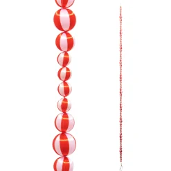 Raz 6' Red And White Peppermint Silk Christmas Tree Garland G4415526