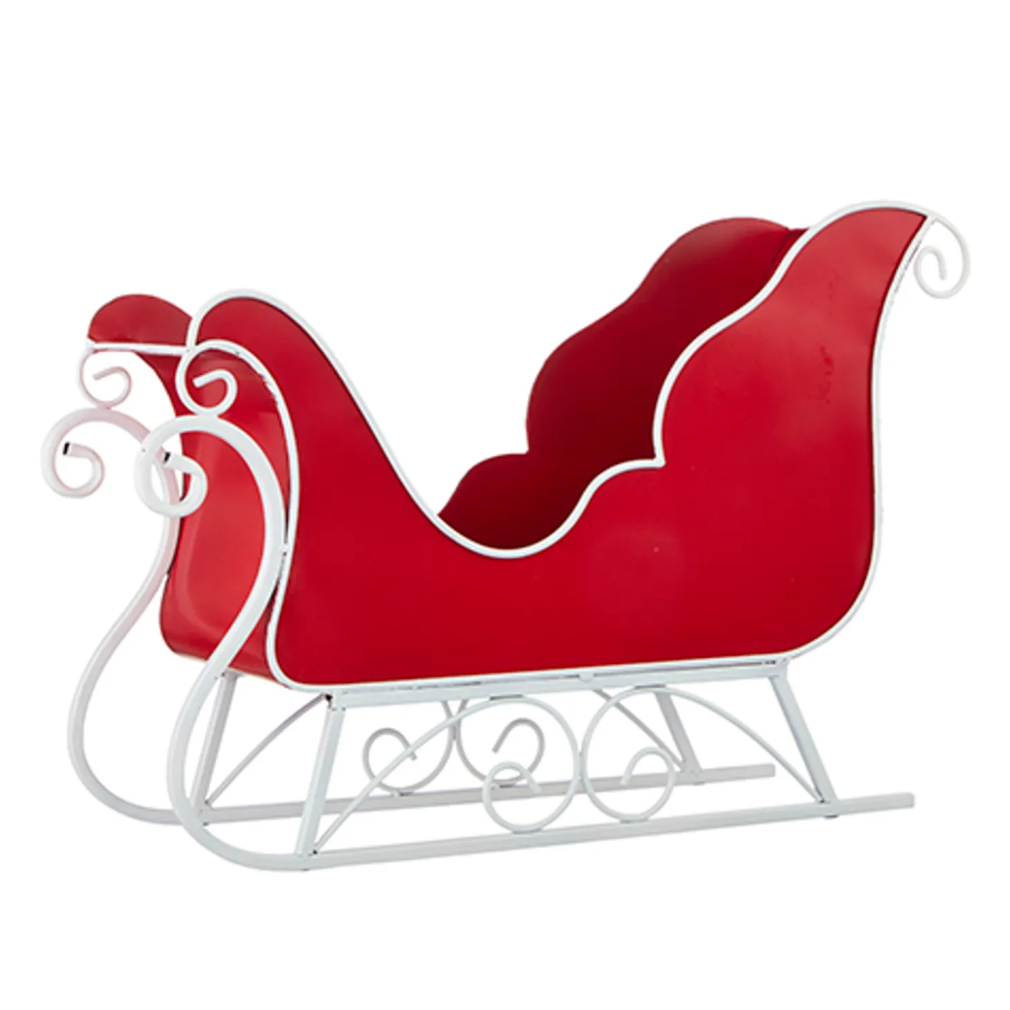 Raz 24.75" Red And White Sleigh Christmas Decoration 4211322