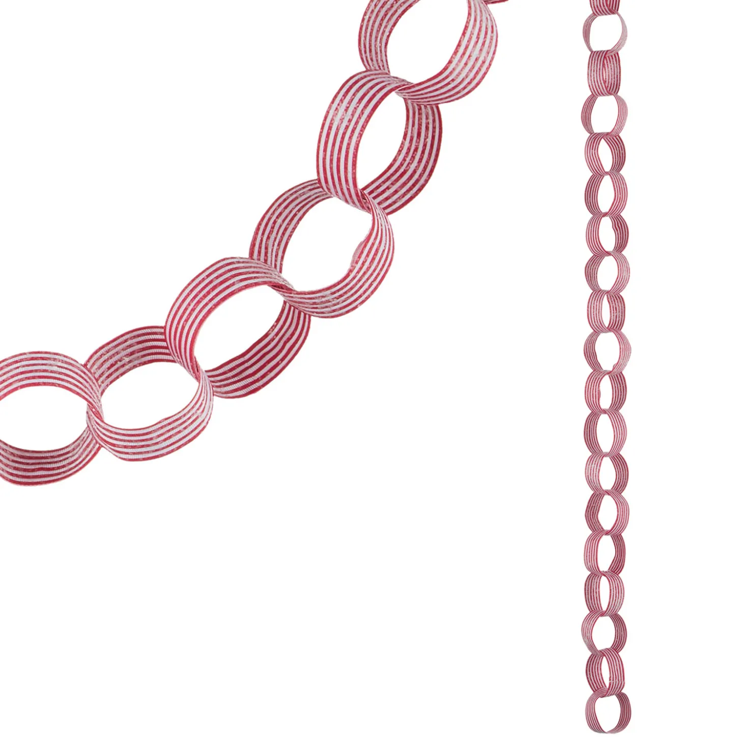 Raz 4' Red And White Striped Chain Christmas Garland G4106712