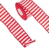 Raz 2.5" Red And White Striped Wired Christmas Ribbon R4271840