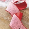 Raz 4" Red And White Tweed Wired Christmas Ribbon R4227742
