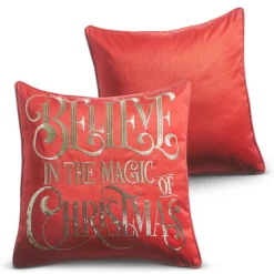 Raz 18" Red Believe Christmas Pillow 4327709